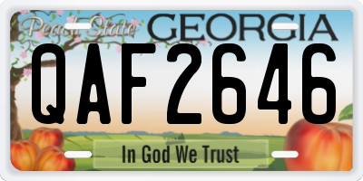 GA license plate QAF2646