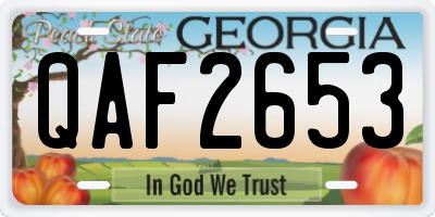 GA license plate QAF2653