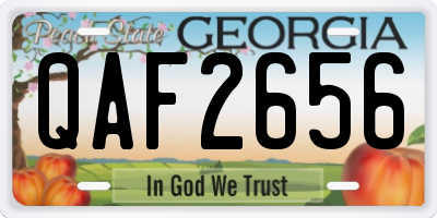 GA license plate QAF2656