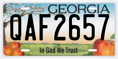 GA license plate QAF2657