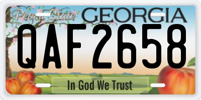 GA license plate QAF2658