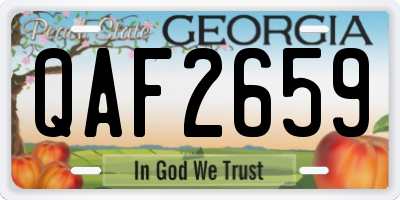 GA license plate QAF2659