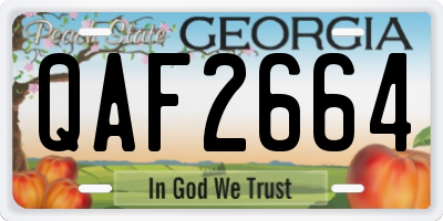GA license plate QAF2664