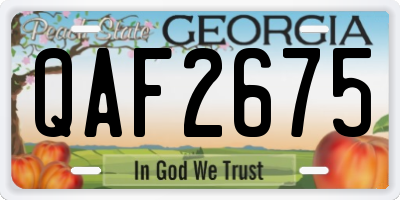 GA license plate QAF2675