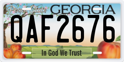 GA license plate QAF2676