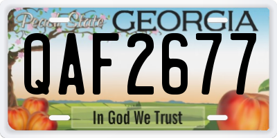 GA license plate QAF2677