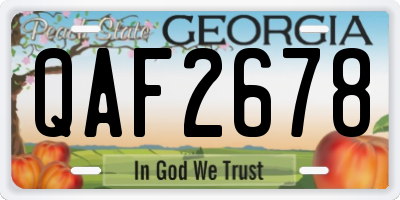 GA license plate QAF2678