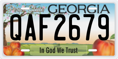 GA license plate QAF2679