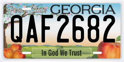 GA license plate QAF2682