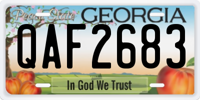 GA license plate QAF2683
