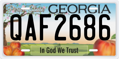 GA license plate QAF2686