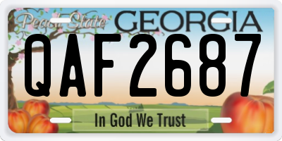 GA license plate QAF2687