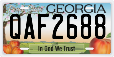 GA license plate QAF2688
