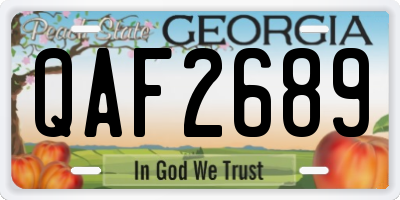 GA license plate QAF2689