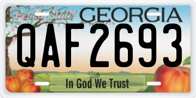 GA license plate QAF2693