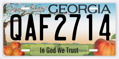 GA license plate QAF2714