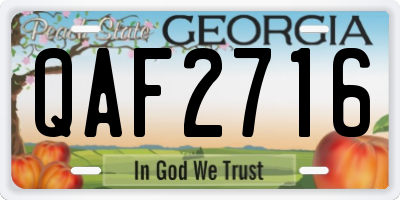 GA license plate QAF2716