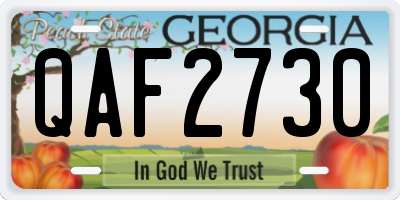 GA license plate QAF2730