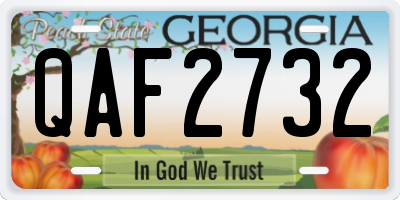 GA license plate QAF2732