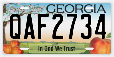 GA license plate QAF2734