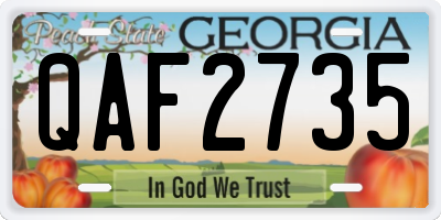 GA license plate QAF2735