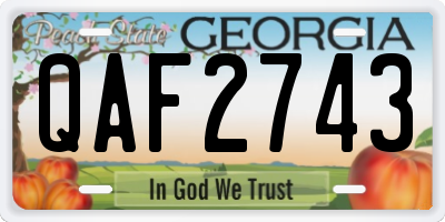 GA license plate QAF2743