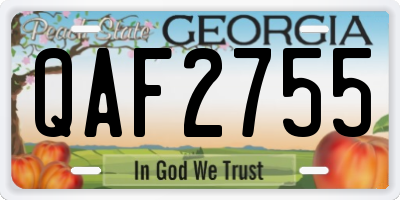 GA license plate QAF2755