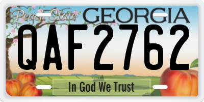 GA license plate QAF2762
