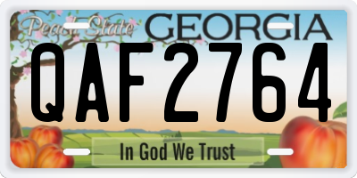 GA license plate QAF2764