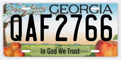 GA license plate QAF2766