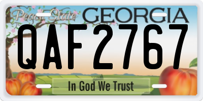 GA license plate QAF2767