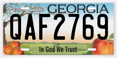 GA license plate QAF2769