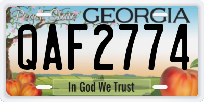 GA license plate QAF2774
