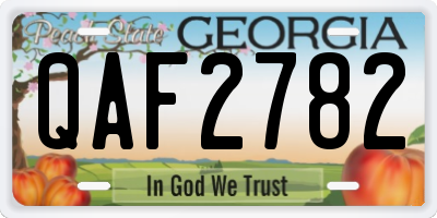GA license plate QAF2782