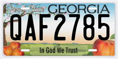 GA license plate QAF2785