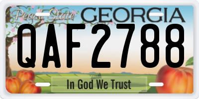 GA license plate QAF2788