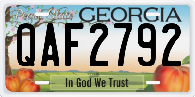 GA license plate QAF2792
