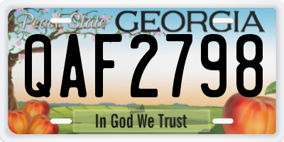 GA license plate QAF2798