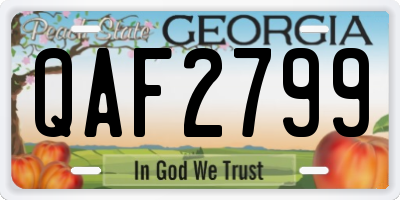 GA license plate QAF2799