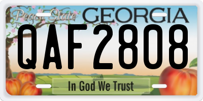 GA license plate QAF2808