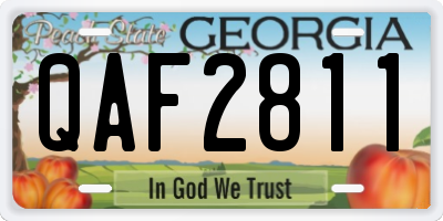 GA license plate QAF2811