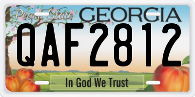 GA license plate QAF2812