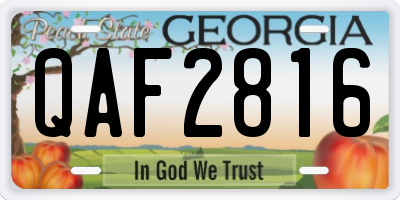 GA license plate QAF2816