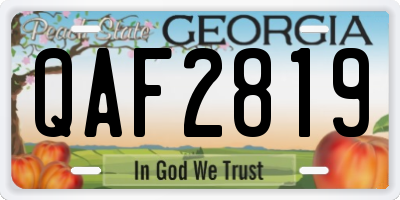 GA license plate QAF2819