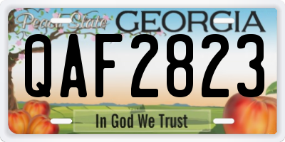 GA license plate QAF2823