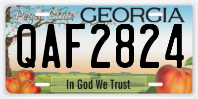 GA license plate QAF2824