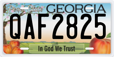 GA license plate QAF2825