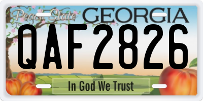 GA license plate QAF2826