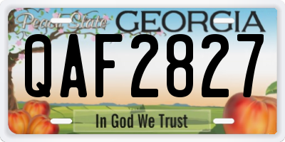 GA license plate QAF2827