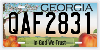 GA license plate QAF2831